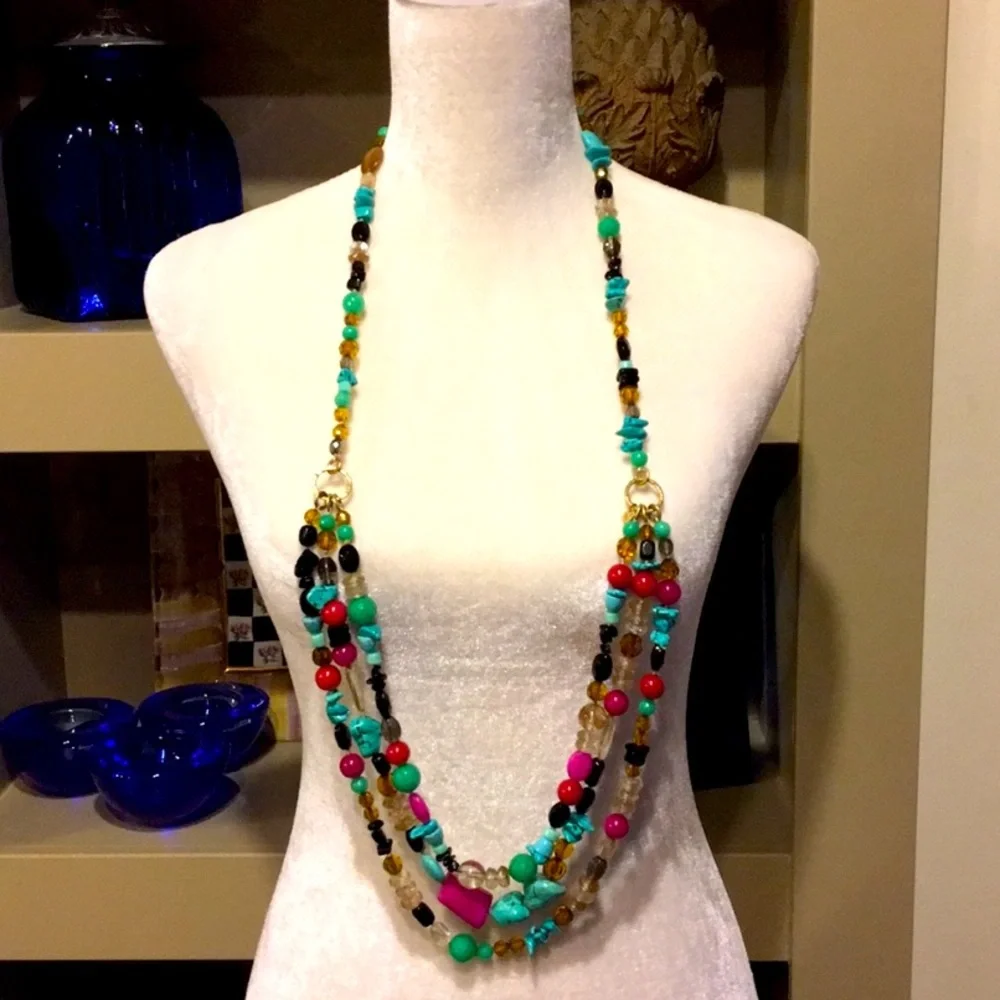 Stella & Dot | Stunning Retired Hand-beaded Versatile 'Carnival' Necklace - Picture 6 of 16